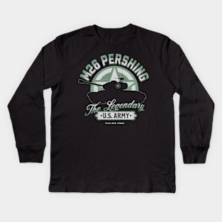 M26 Pershing | World War 2 Tank Kids Long Sleeve T-Shirt